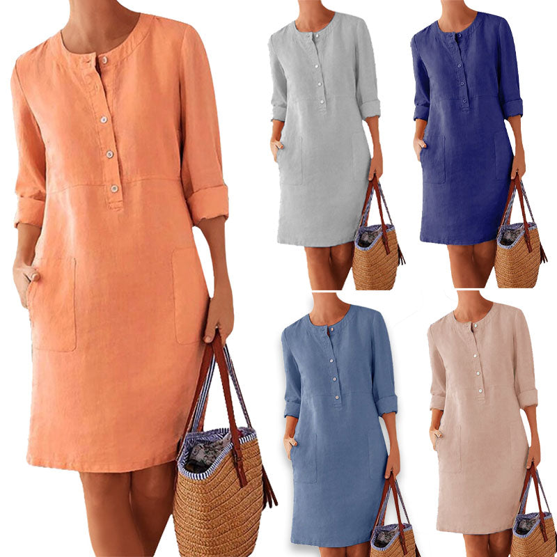 Airy summer dress in fresh colour – Nika-Orange-XS-The Livary