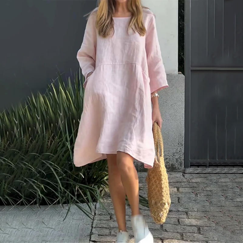 loose summer dress airy Garvee Women's Sleeveless V-Neck Tiered Sundress Loose Fit A-Line Short Swing Dress Ruffle Hem Airy Summer Dress with Pockets,Green