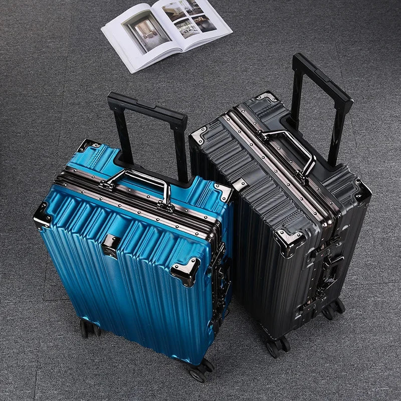 Aluminum frame hard shell suitcase – Geneva-Red-S (38 L)-Nora Luxe
