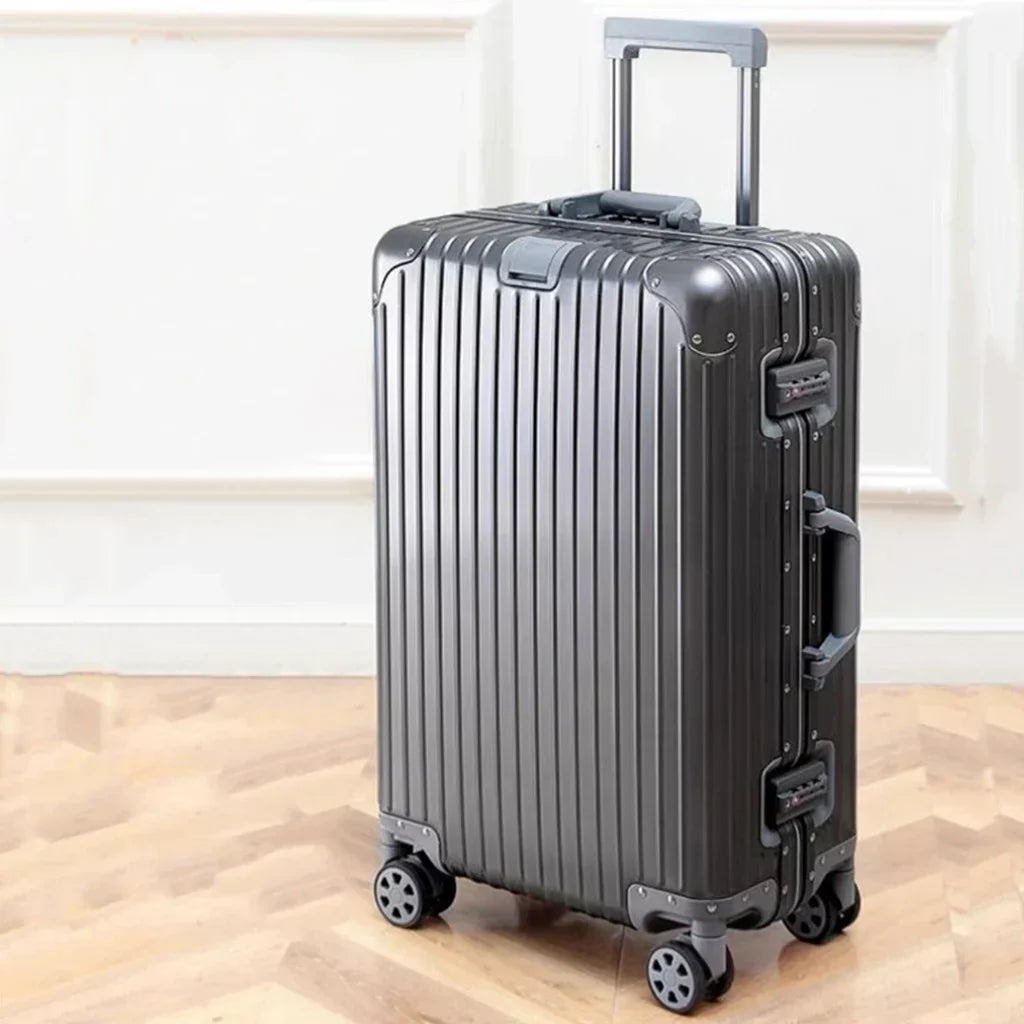 Aluminum-Magnesium hard shell case – Tirana-Gray-S (52 L)-Nora Luxe