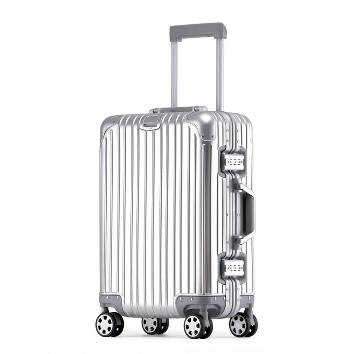 Aluminum-Magnesium hard shell case – Tirana-Silver-S (52 L)-Nora Luxe