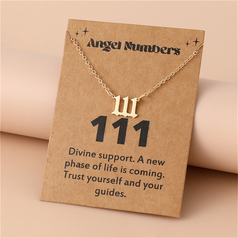 Angel Numbers Stainless Steel Necklace - Celestia-111-Gold-Nora Luxe