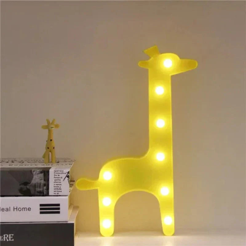 Animal Table Lamp - WildGlow-Giraffe Yellow-Nora Luxe