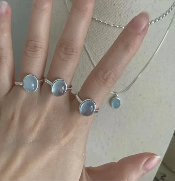 Aquamarine Silver Ring - Nerida-Nora Luxe