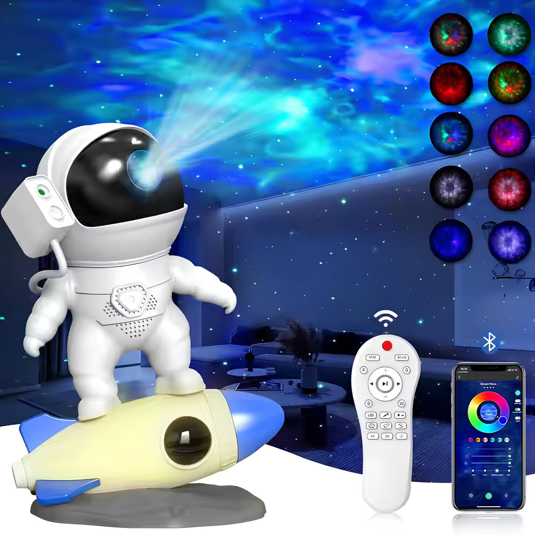 Astronaut Projector Lamp - AstroGlow-Cosmic Audio Projection-Nora Luxe