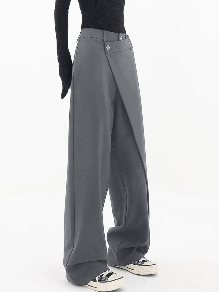 Asymmetrical Comfort Trousers - Livia-Black-S (4-6)-Nora Luxe