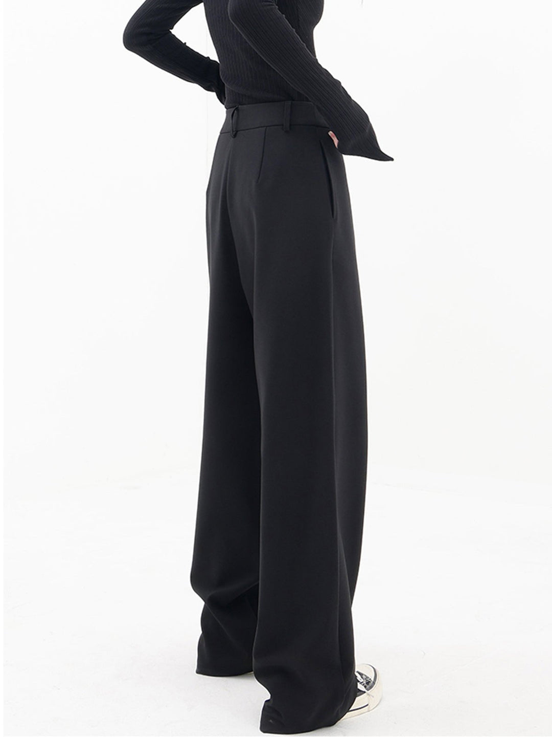 Asymmetrical Comfort Trousers - Livia-Black-S (4-6)-Nora Luxe