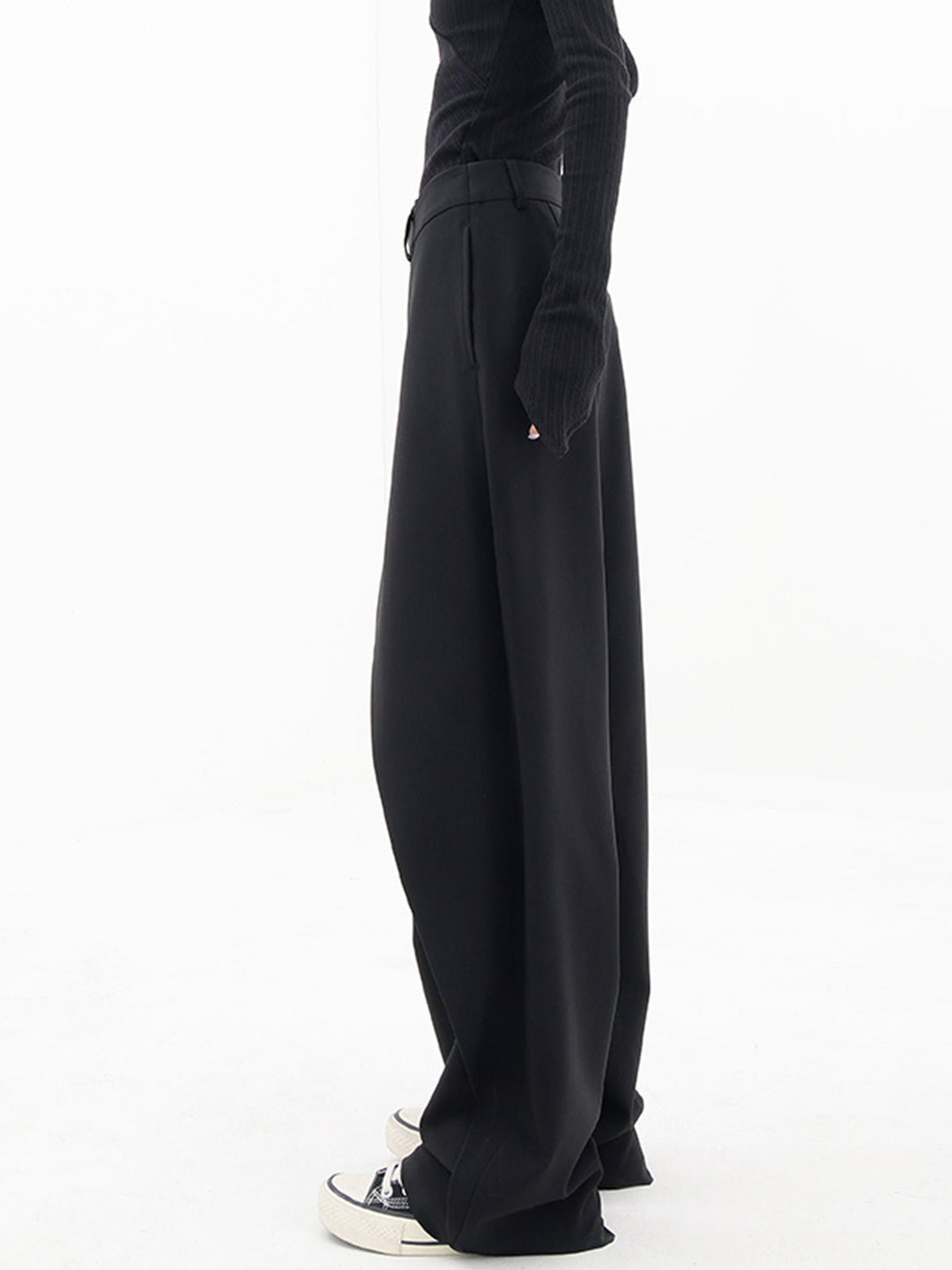 Asymmetrical Comfort Trousers - Livia-Black-S (4-6)-Nora Luxe