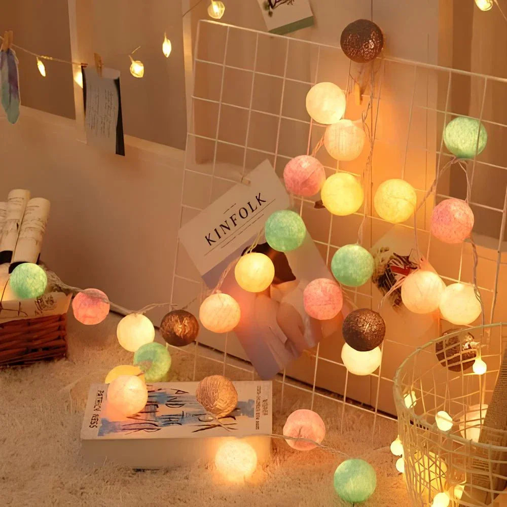 Atmospheric Ball String Lights - LumaBreeze-Candy-59.05 inch es-USB-Nora Luxe