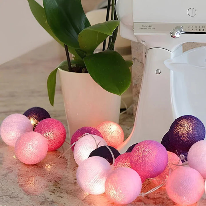 Atmospheric Ball String Lights - LumaBreeze-Lavender-59.05 inch es-USB-Nora Luxe