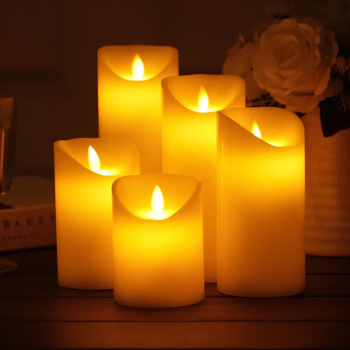 Atmospheric LED Candles - GlowFlicker-Classic Candles - 5 Pieces-Nora Luxe
