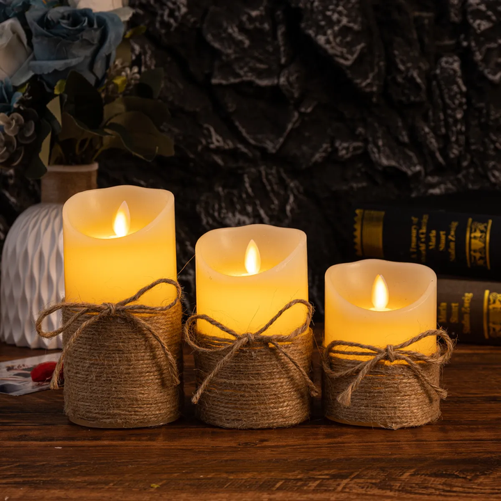 Atmospheric LED Candles - GlowFlicker-Pumpkin Candles - 12 Pieces-Nora Luxe