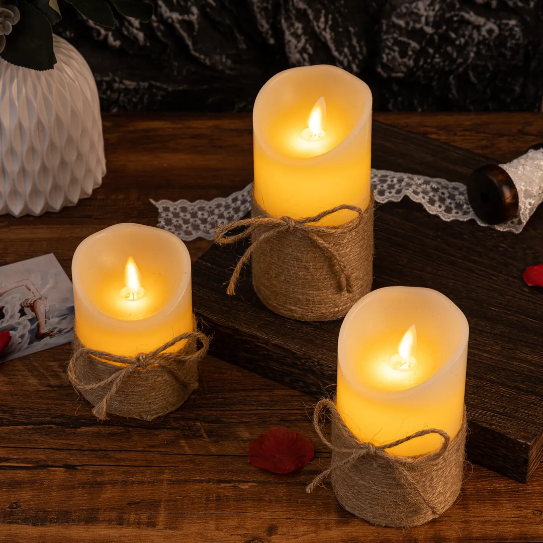Atmospheric LED Candles - GlowFlicker-Pumpkin Candles - 12 Pieces-Nora Luxe