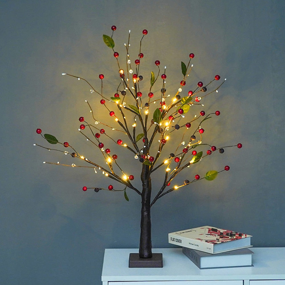 Atmospheric LED Spring Tree - LumaSpring-Red Currant-Nora Luxe