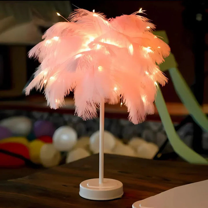 Atmospheric Veer Palm Tree Lamp - LumaPalm-Pink-White-Nora Luxe