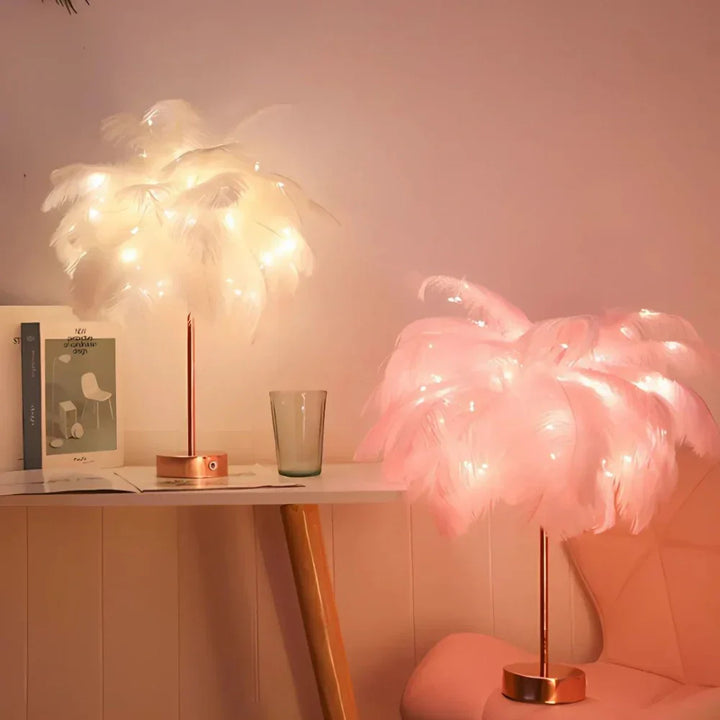 Atmospheric Veer Palm Tree Lamp - LumaPalm-White-Rose gold-Nora Luxe