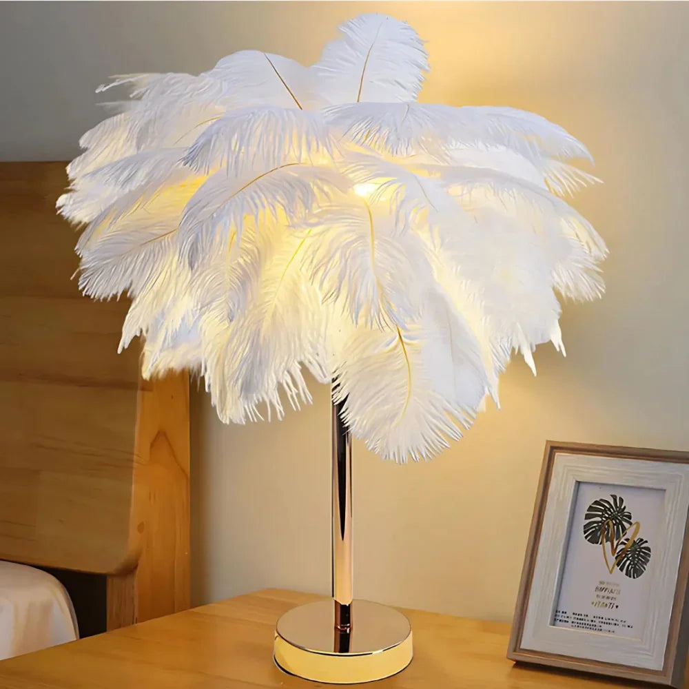 Atmospheric Veer Palm Tree Lamp - LumaPalm-White-Rose gold-Nora Luxe