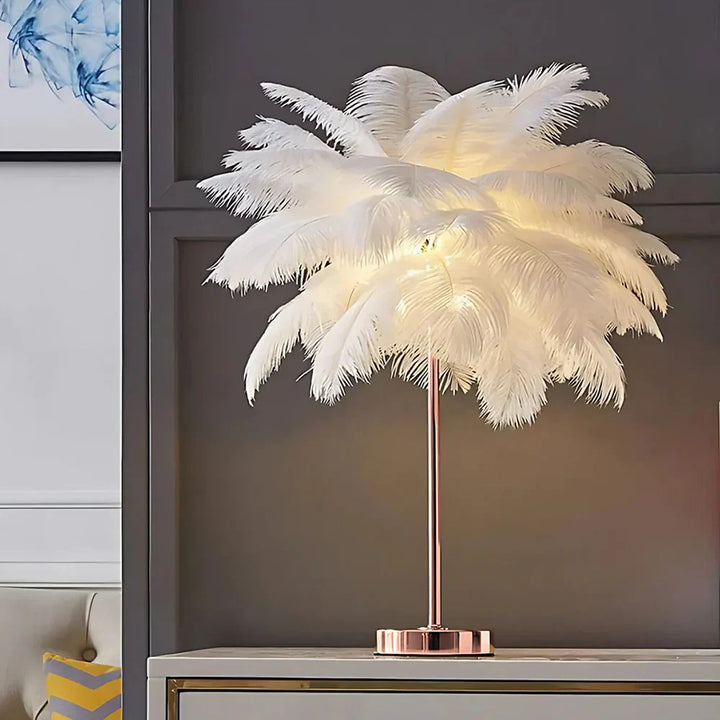 Atmospheric Veer Palm Tree Lamp - LumaPalm-White-Rose gold-Nora Luxe