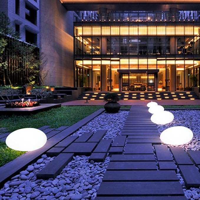 Atmospheric Wireless Garden Lamp - LumaStone-Medium (USB Rechargeable)-Nora Luxe