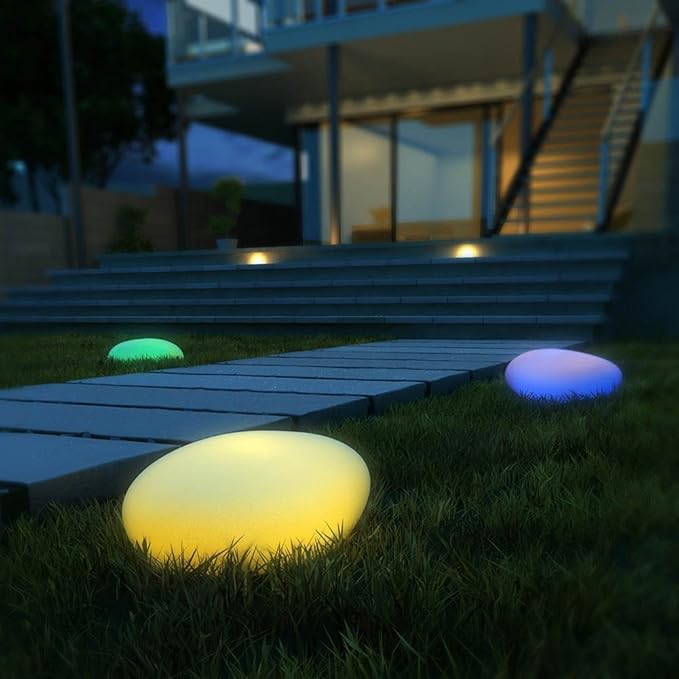 Atmospheric Wireless Garden Lamp - LumaStone-Medium (USB Rechargeable)-Nora Luxe