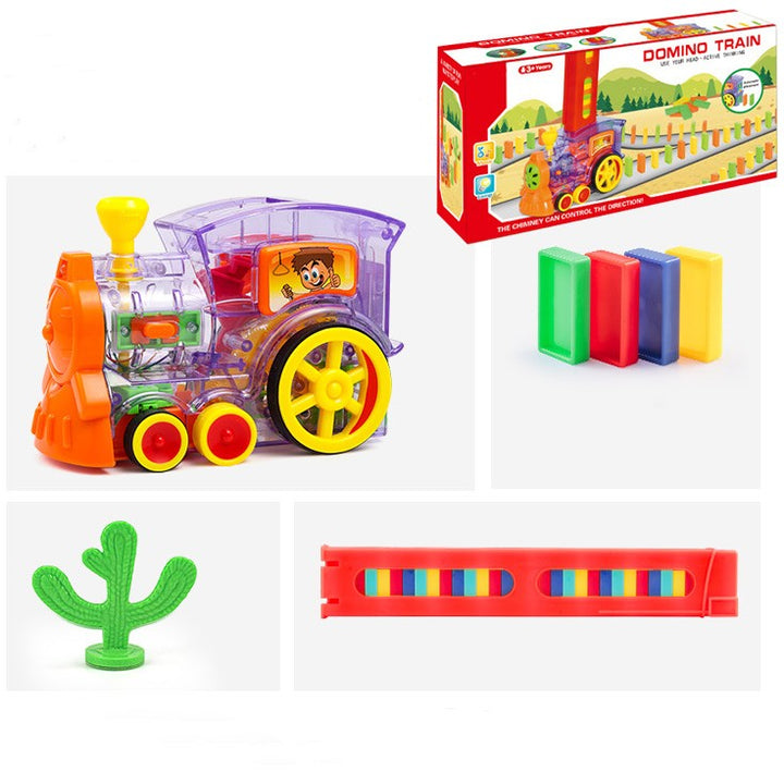 Automatic Domino Train Set - AutoDomino-Transparent-60 Pieces-Nora Luxe
