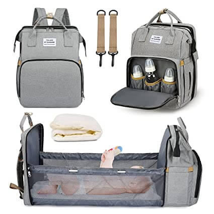 Portable Baby Bed and Nappy Bag – Multi-Function Travel Backpack