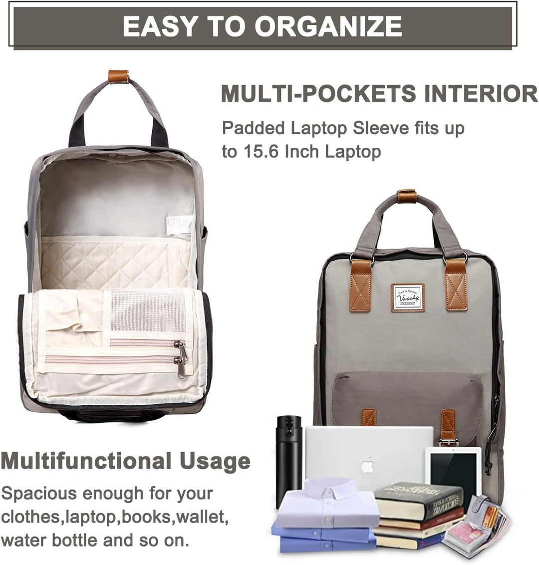 AA OUT OF STOCK 15.6” (39.62 cm) Water-Resistant Vintage Laptop Backpack with Organiser Pockets – UrbanEase