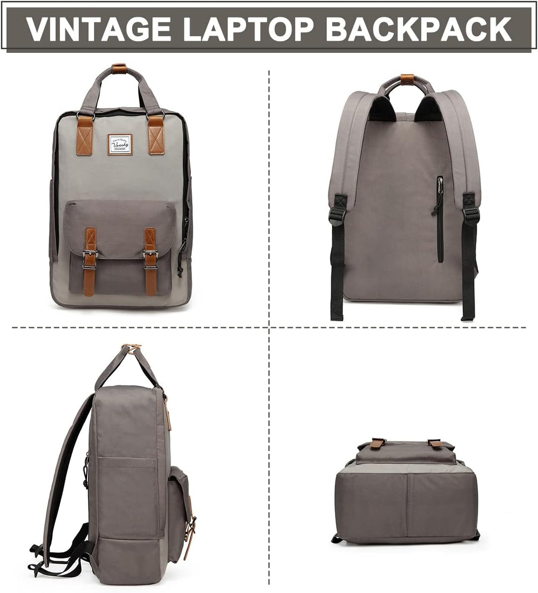 AA OUT OF STOCK 15.6” (39.62 cm) Water-Resistant Vintage Laptop Backpack with Organiser Pockets – UrbanEase