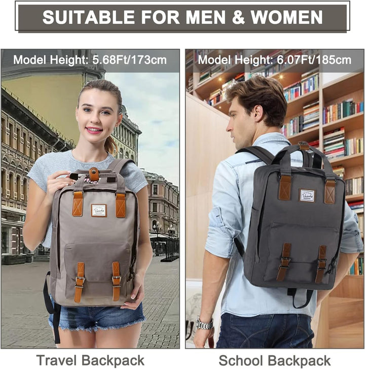 AA OUT OF STOCK 15.6” (39.62 cm) Water-Resistant Vintage Laptop Backpack with Organiser Pockets – UrbanEase