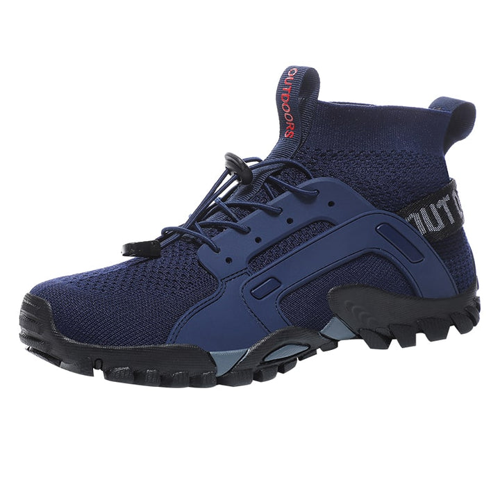 Barefoot sock shoes for men with non-slip sole – Maxim-Dark blue-5.5-Nora Luxe