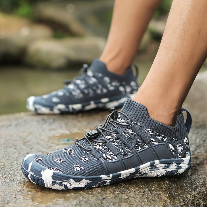 Barefoot sports shoes with non-slip sole - Auron-Dark grey-3-Nora Luxe