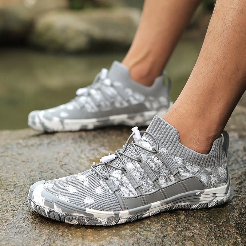 Barefoot sports shoes with non-slip sole - Auron-Gray-3-Nora Luxe