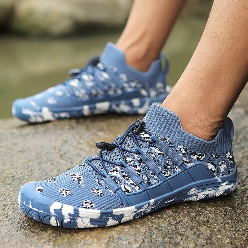 Barefoot sports shoes with non-slip sole - Auron-Light blue-3-Nora Luxe