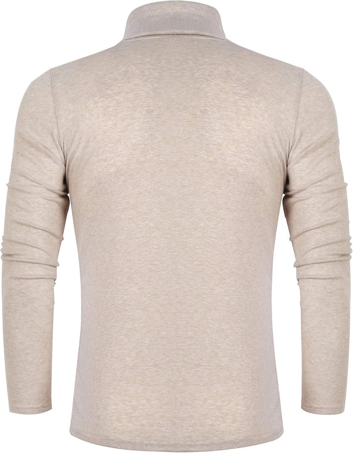 Basic Men's Turtleneck - Randy-Beige-S-Nora Luxe