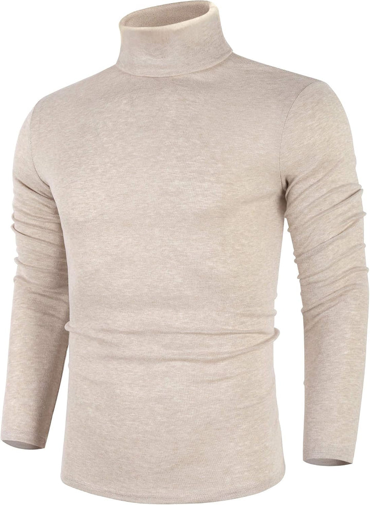 Basic Men's Turtleneck - Randy-Beige-S-Nora Luxe