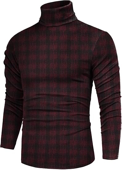Basic Men's Turtleneck - Randy-Black Red-S-Nora Luxe