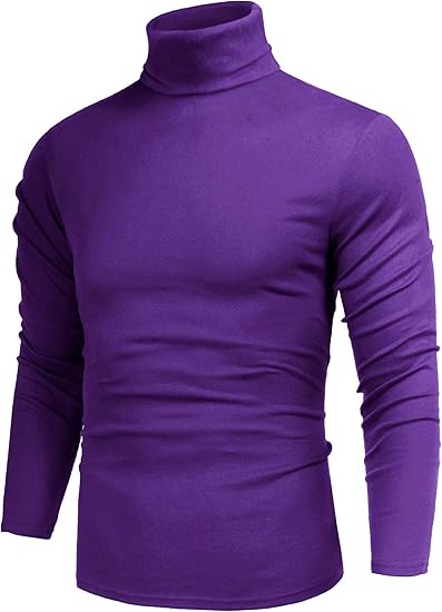Basic Men's Turtleneck - Randy-Purple-S-Nora Luxe