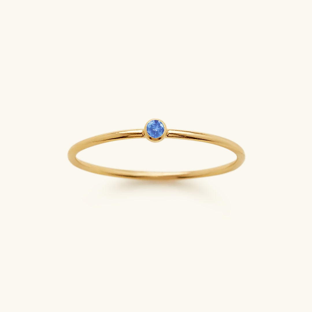 Birthstone Ring - Celestia-1.93 in-March - Light Sapphire-Nora Luxe