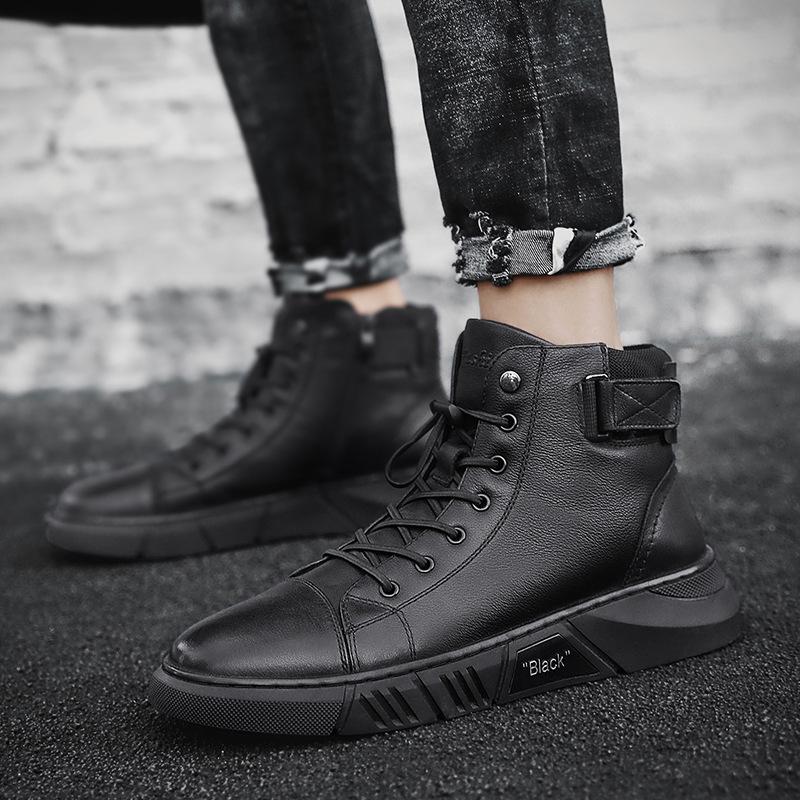Black Handmade Leather Boots for Men - ShadowStep-Black-7.0-Nora Luxe