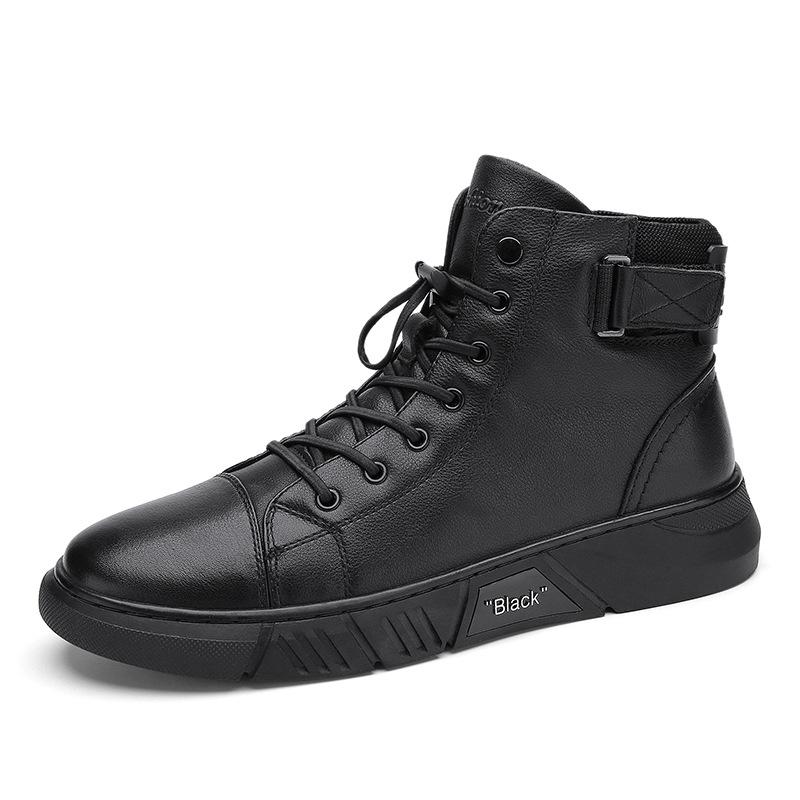 Black Handmade Leather Boots for Men - ShadowStep-Black-7.0-Nora Luxe