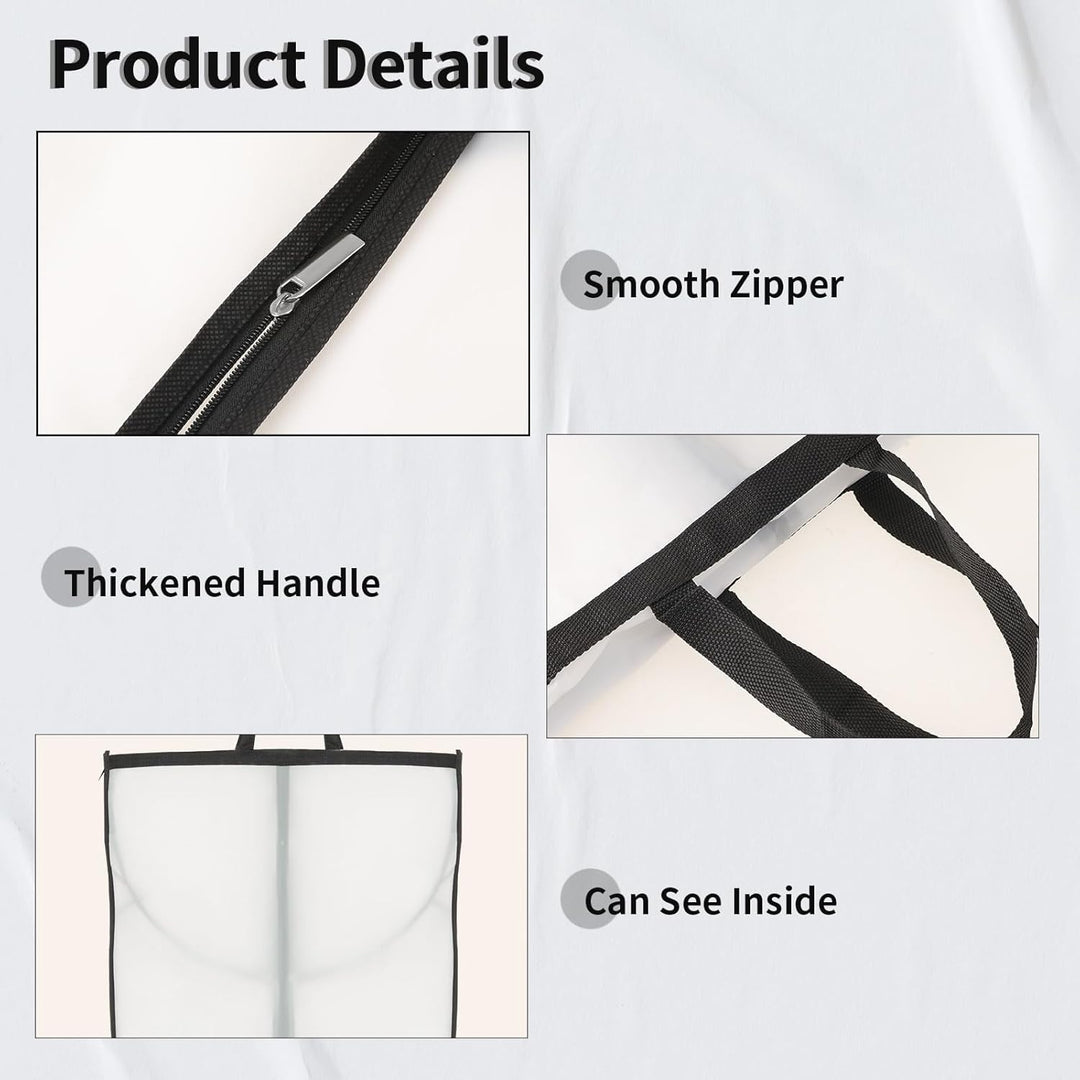 Long Garment Storage Cover – 70.87" (180.00 cm) Dress Bag with Zipper & Window (2-Pack)