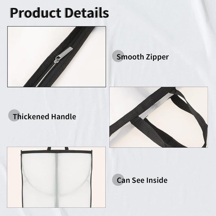 Long Garment Storage Cover – 70.87" (180.00 cm) Dress Bag with Zipper & Window (2-Pack)
