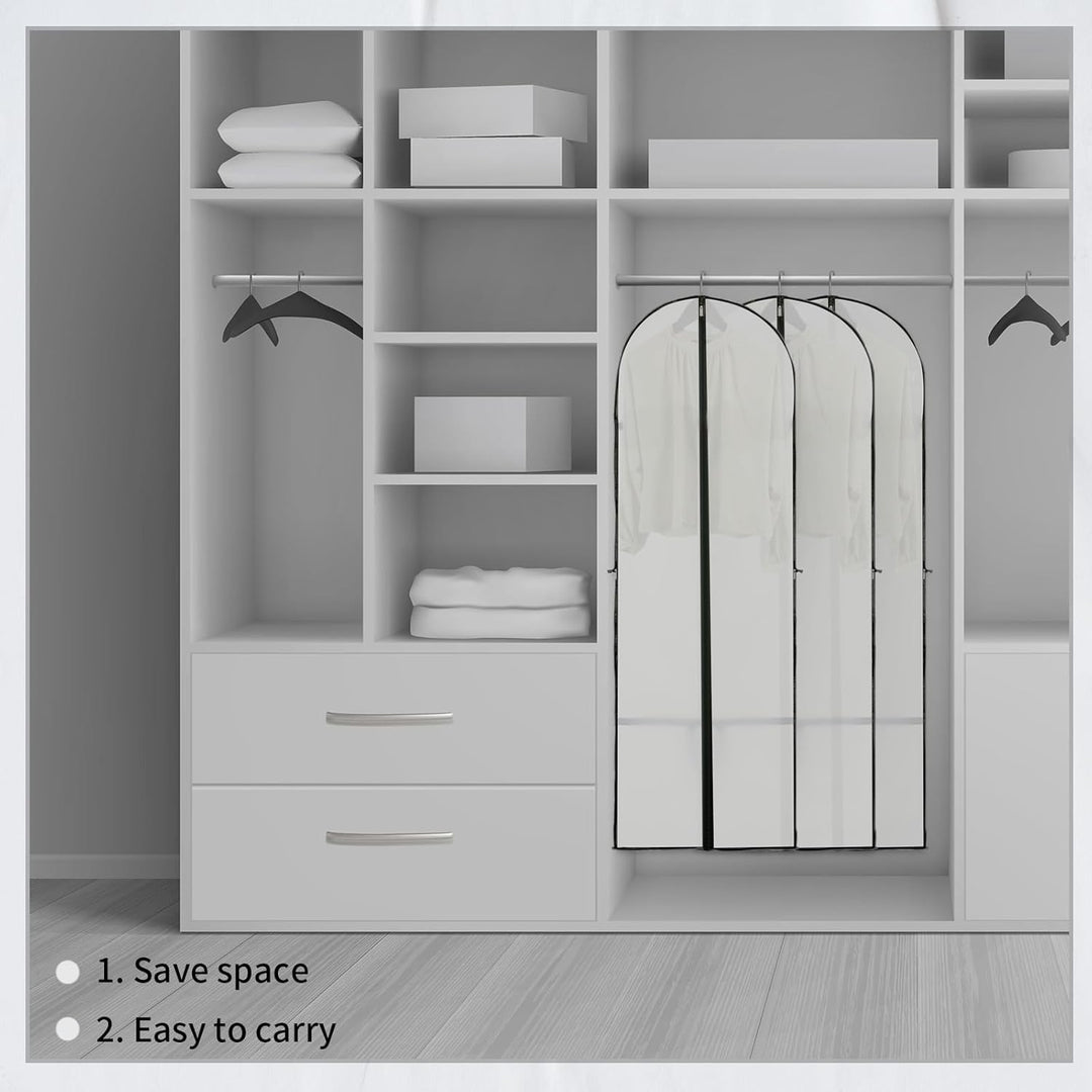 Long Garment Storage Cover – 70.87" (180.00 cm) Dress Bag with Zipper & Window (2-Pack)