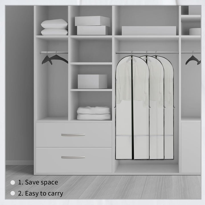 Long Garment Storage Cover – 70.87" (180.00 cm) Dress Bag with Zipper & Window (2-Pack)
