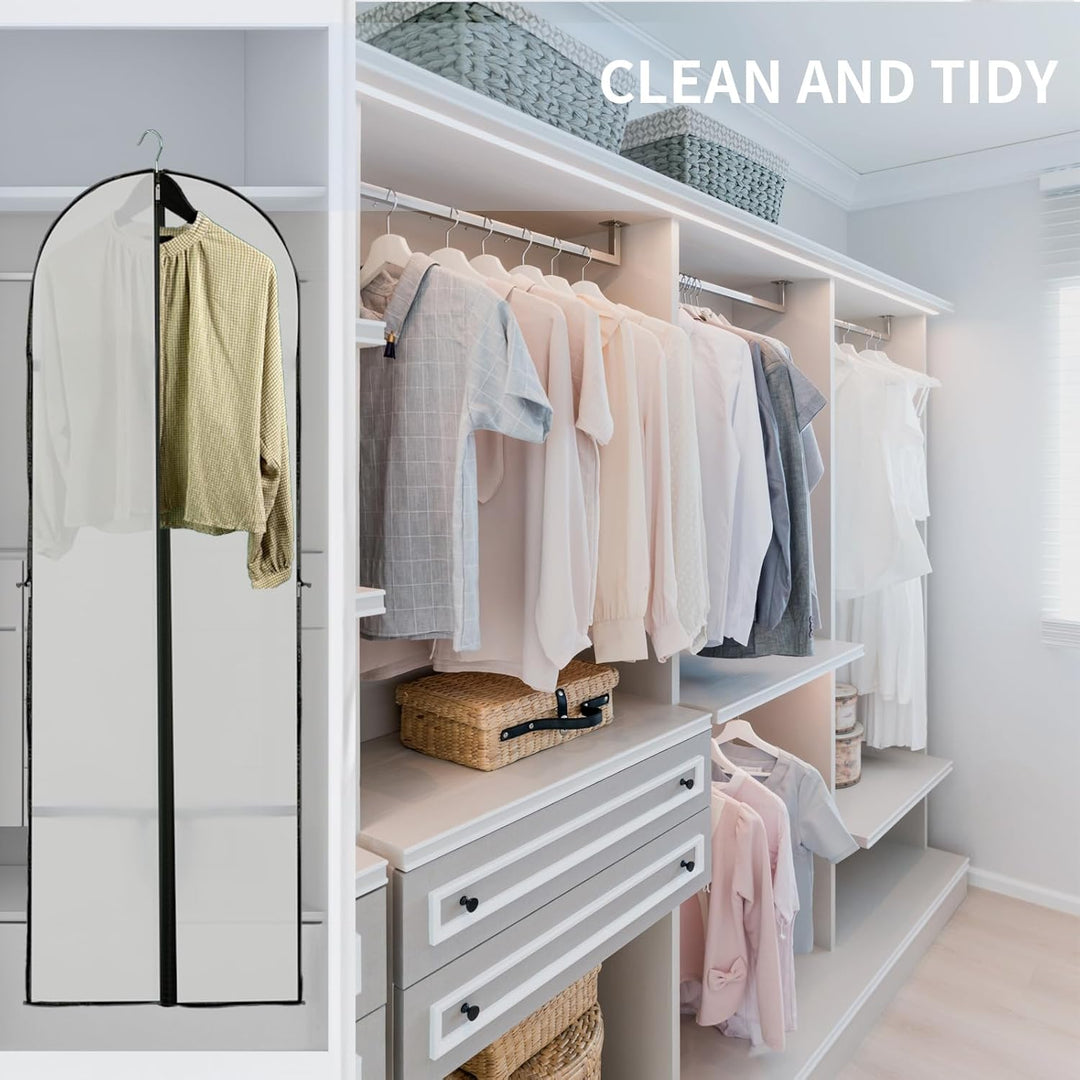 Long Garment Storage Cover – 70.87" (180.00 cm) Dress Bag with Zipper & Window (2-Pack)
