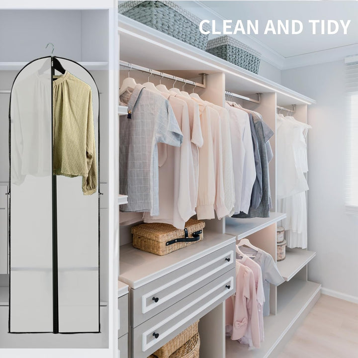 Long Garment Storage Cover – 70.87" (180.00 cm) Dress Bag with Zipper & Window (2-Pack)
