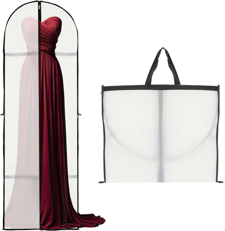 Long Garment Storage Cover – 70.87" (180.00 cm) Dress Bag with Zipper & Window (2-Pack)