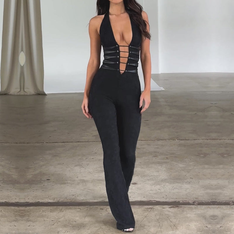 Black Transparent Lace-Up Jumpsuit – Noa-S-Nora Luxe