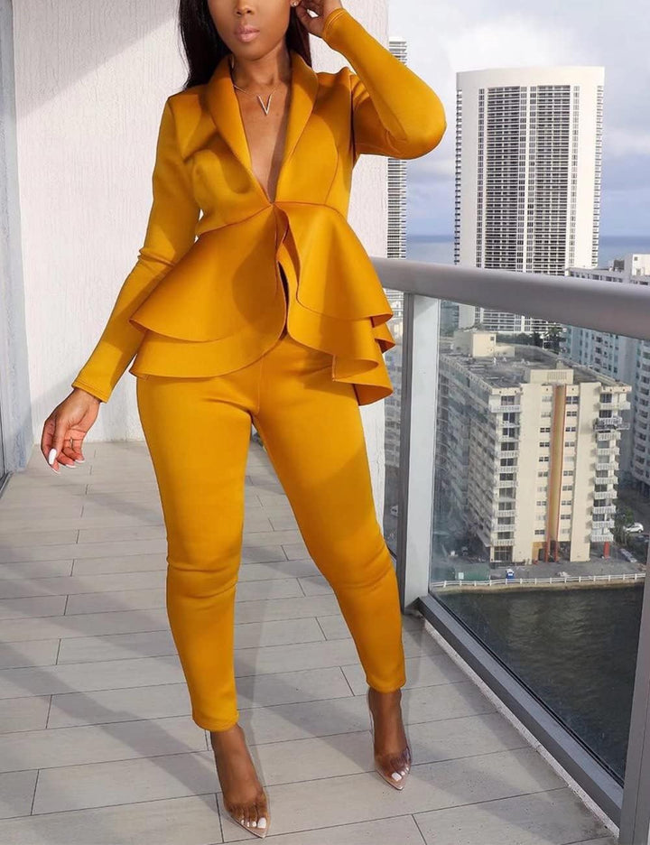 Blazer and Trousers Set - Faylinn-Blue-S-Nora Luxe