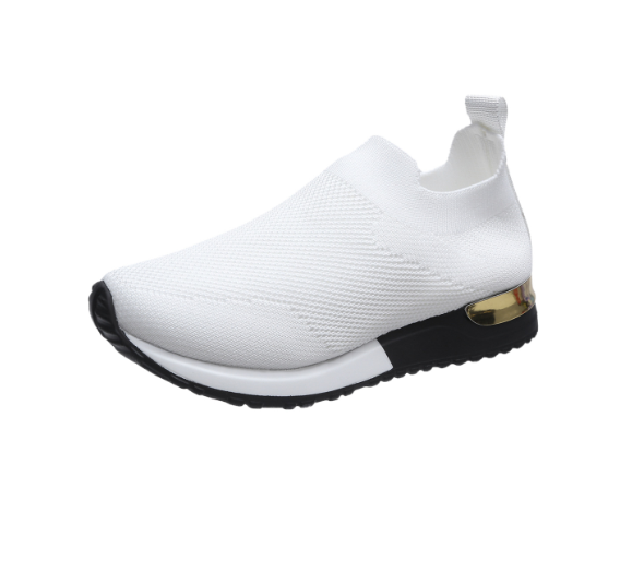 BlissWalk Comfort | Ergonomic Women's Lace-Free Sneakers with Cushioned Heel-White-2.5-Nora Luxe